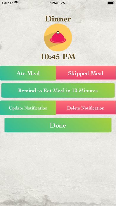 EatMeal Notifier Reminder Screenshot