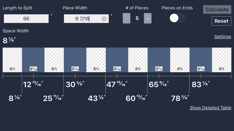 Even Spacing Calculator