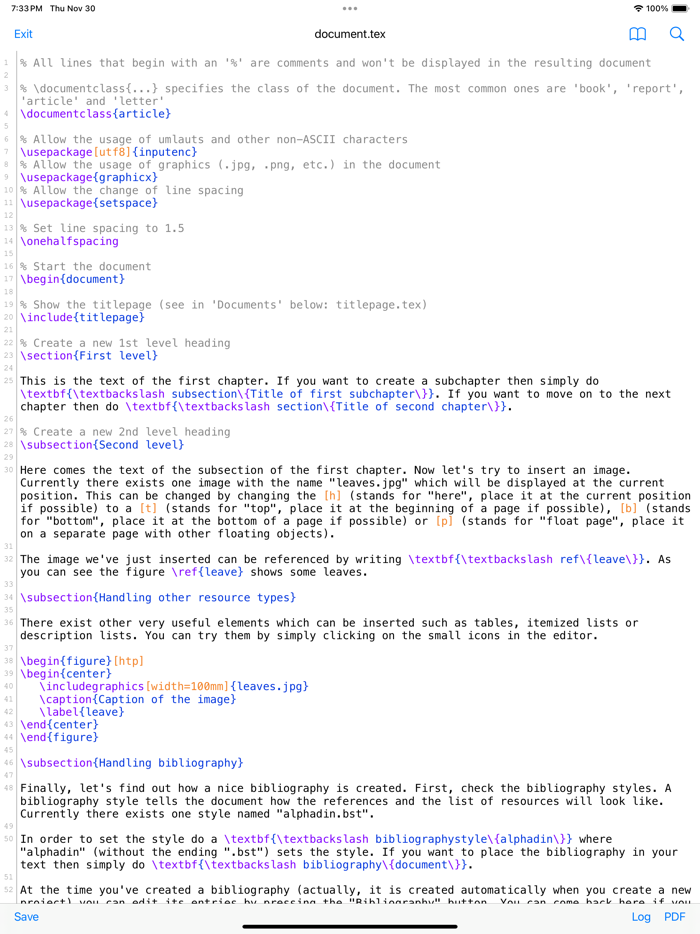 VerbTeX LaTeX Editor