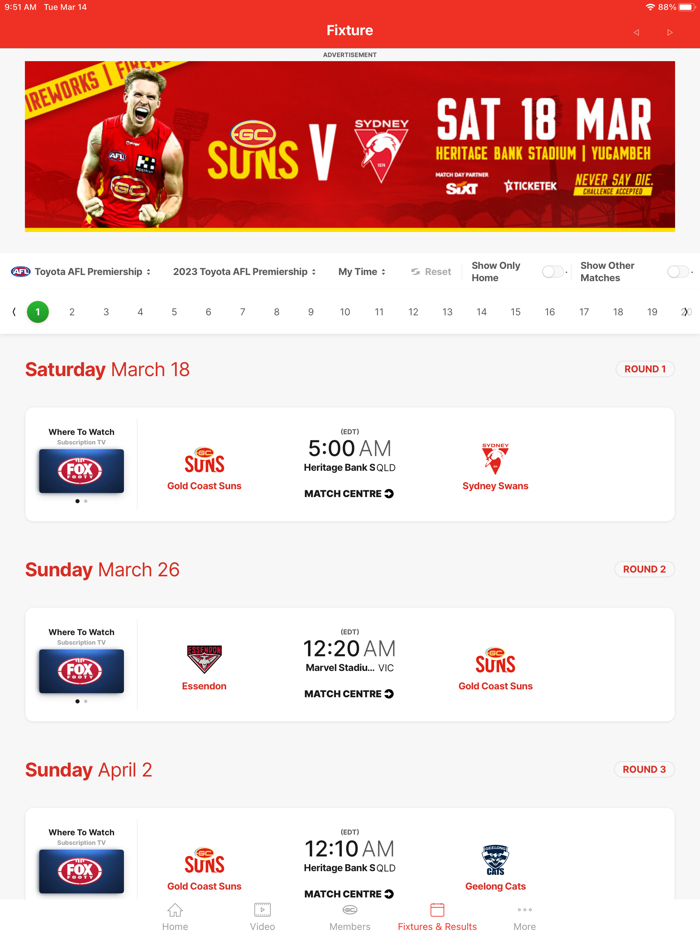 Gold Coast SUNS Official App