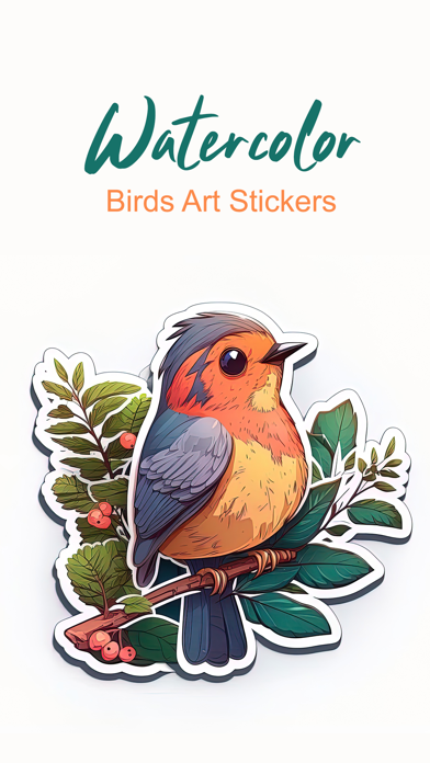Watercolor Birds Art Stickers Screenshot
