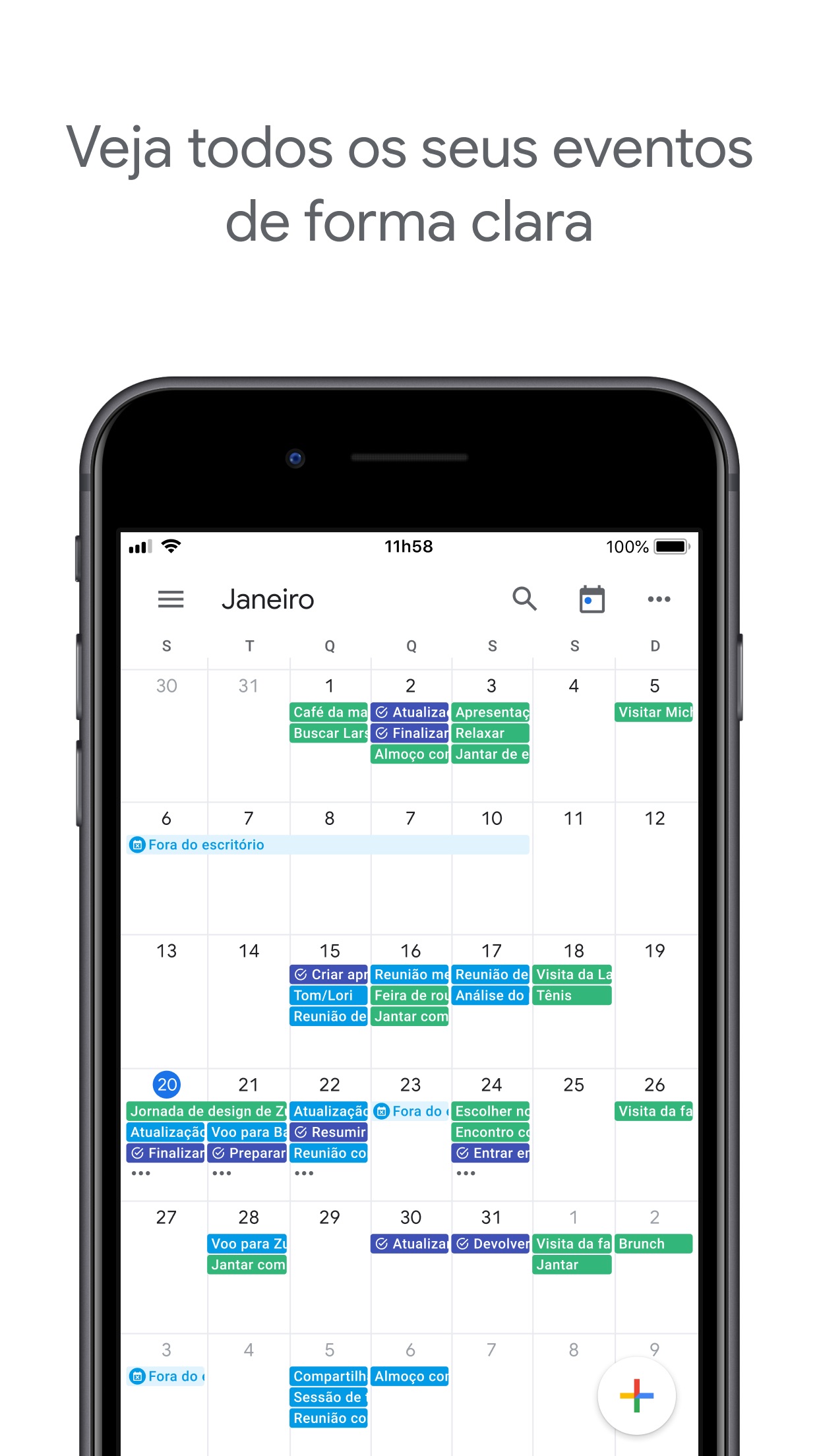 Screenshot do app Google Agenda: Organize-se