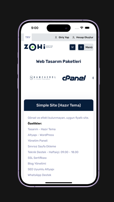 Zohi Domain Hosting Screenshot