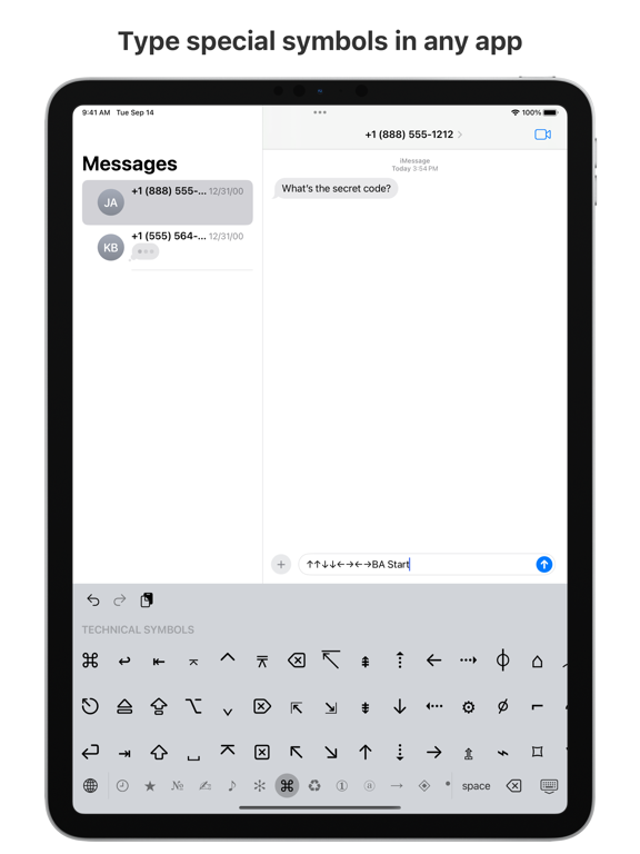 Screenshot #1 for UniChar — Unicode Keyboard