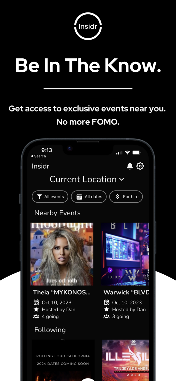 Insidr Exclusive events