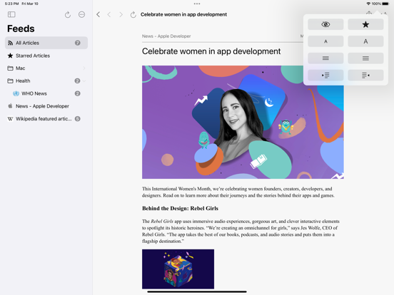 CloudNews - Feed Reader iPad app afbeelding 3