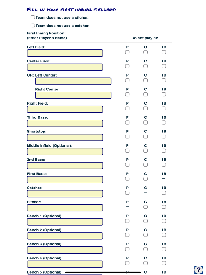 Baseball Fielding Rotation App