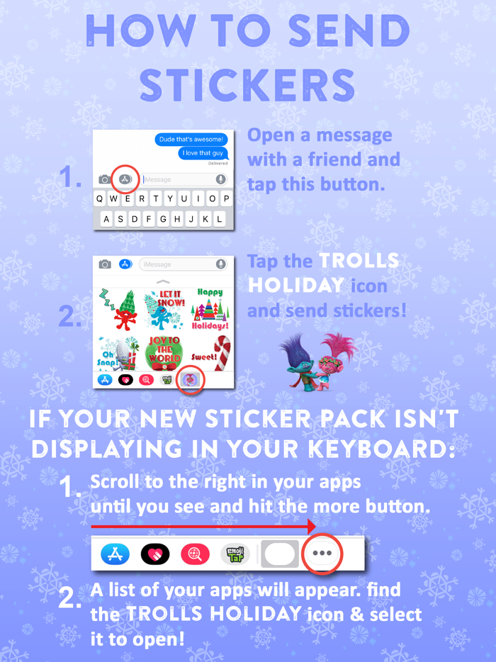 Trolls Holiday Stickers