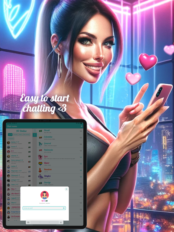 Kvitter Chat Rooms iPad screenshot 3 - Social Networking app
