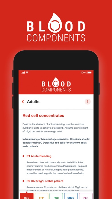 Blood Components Screenshot
