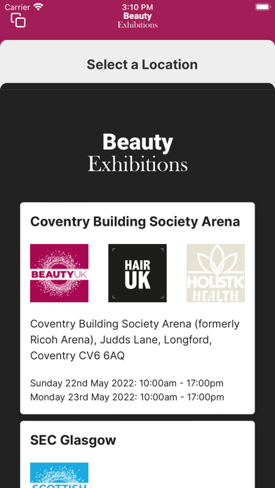 Beauty Exhibitions Ltd Screenshot