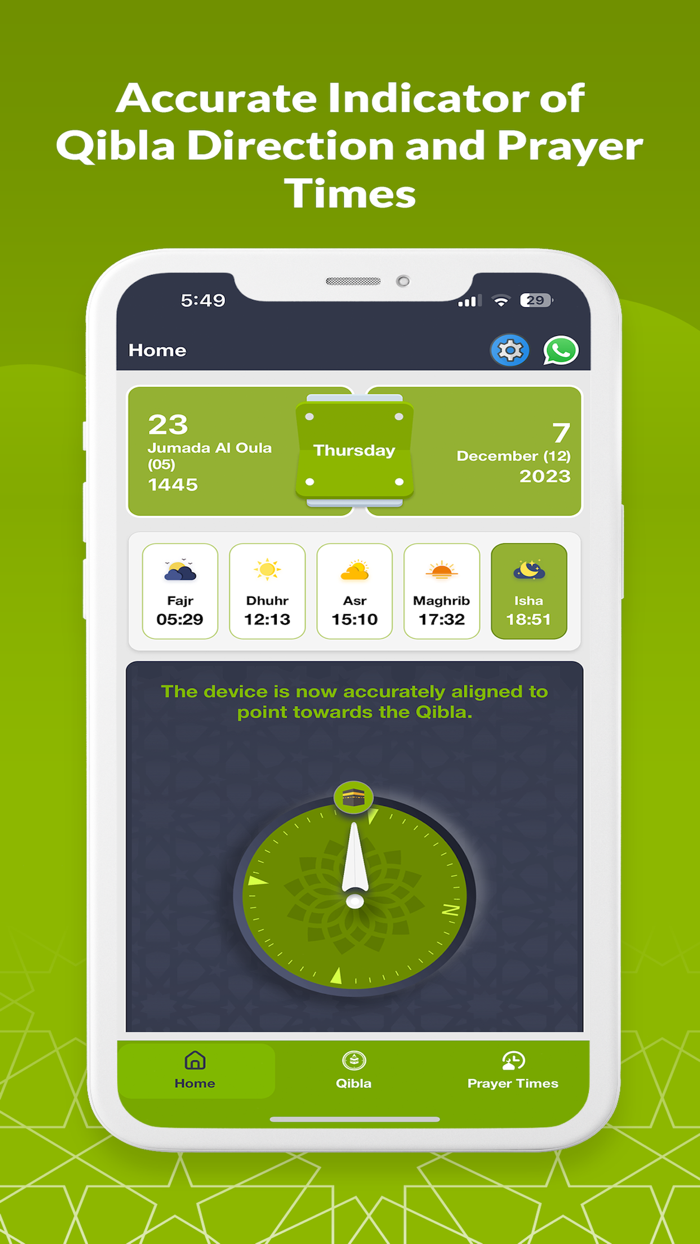 Qibla Finder  Prayer Times