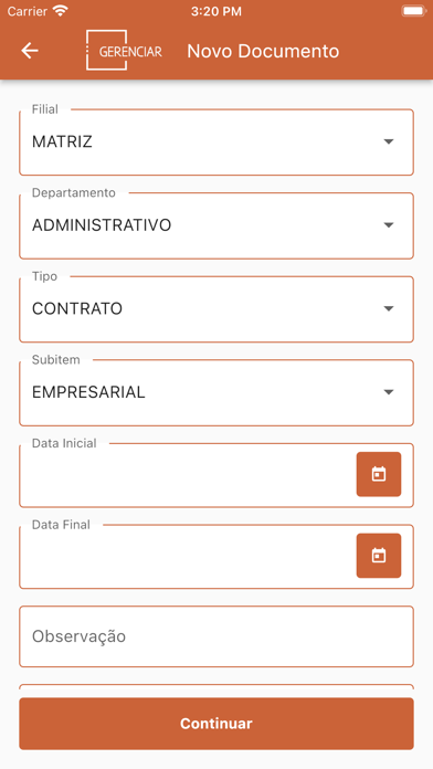 Grupo Gerenciar Screenshot