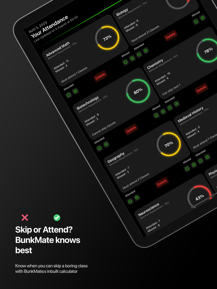 BunkMate - Attendance Tracker