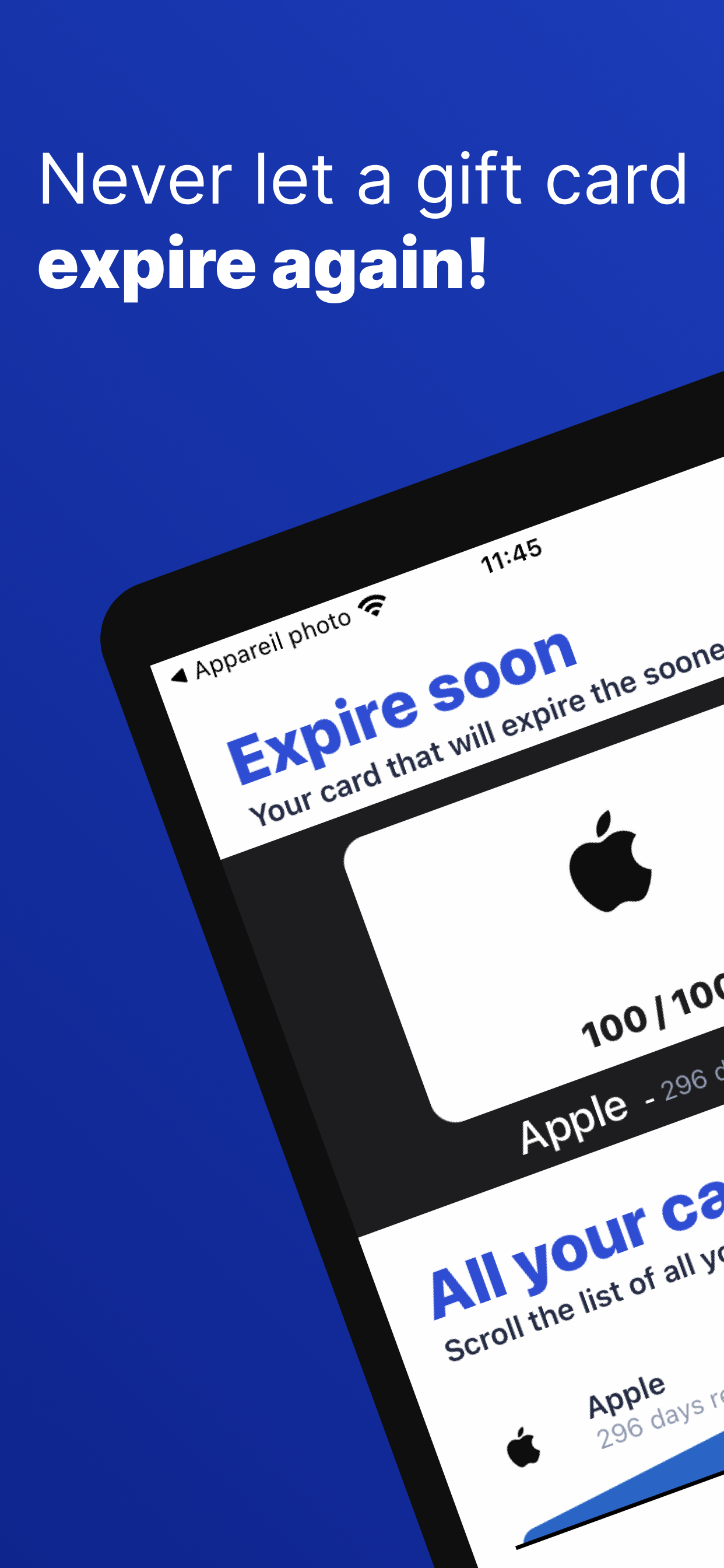 CardSaver - Gift Card Reminder