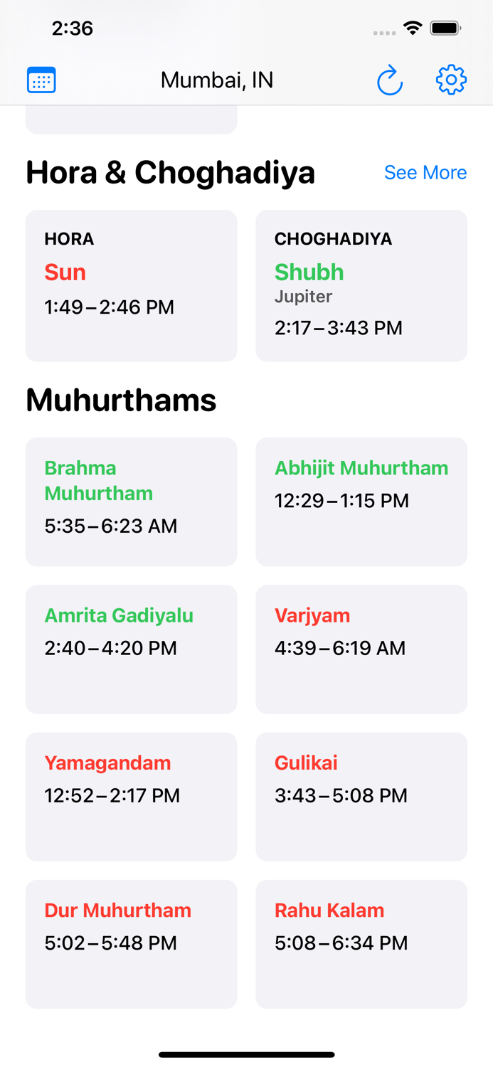 Panchang Guru Vedic Calendar