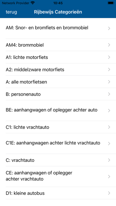 Rijbewijzen Screenshot