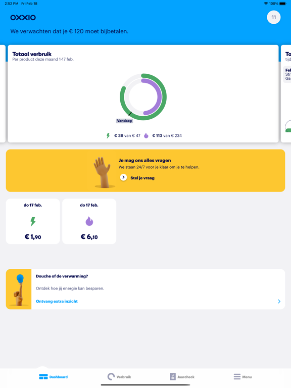 Oxxio iPad app afbeelding 1