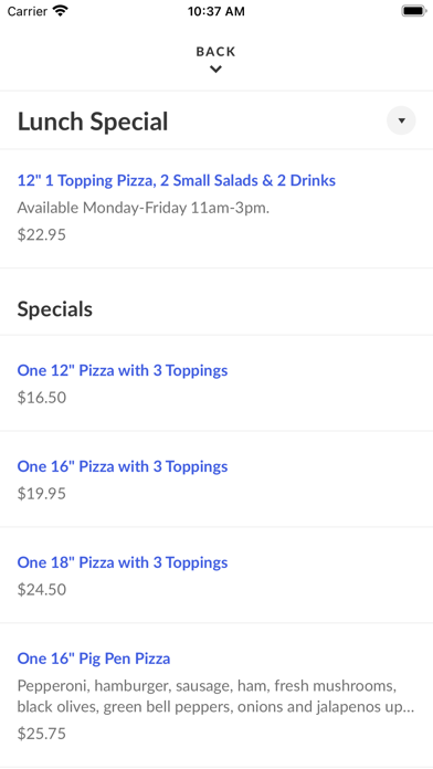 Piggie Pies Pizza & Pasta Screenshot