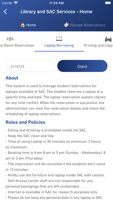 UTAS Mobile App Screenshot