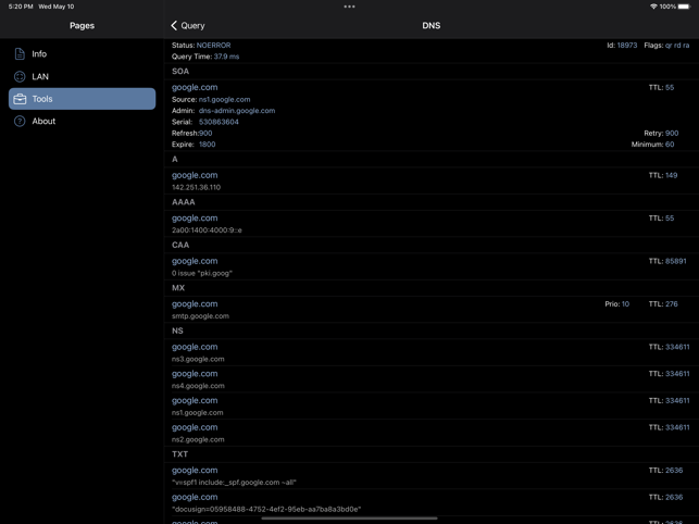 ‎Network Analyzer Capture d'écran