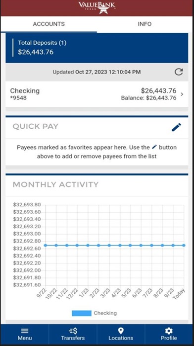 ValueBank Texas Mobile Banking Screenshot