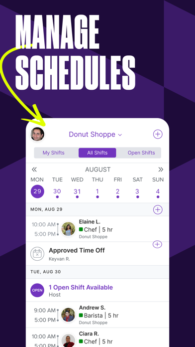 Screenshot #1 pour Homebase: Staff Scheduling App