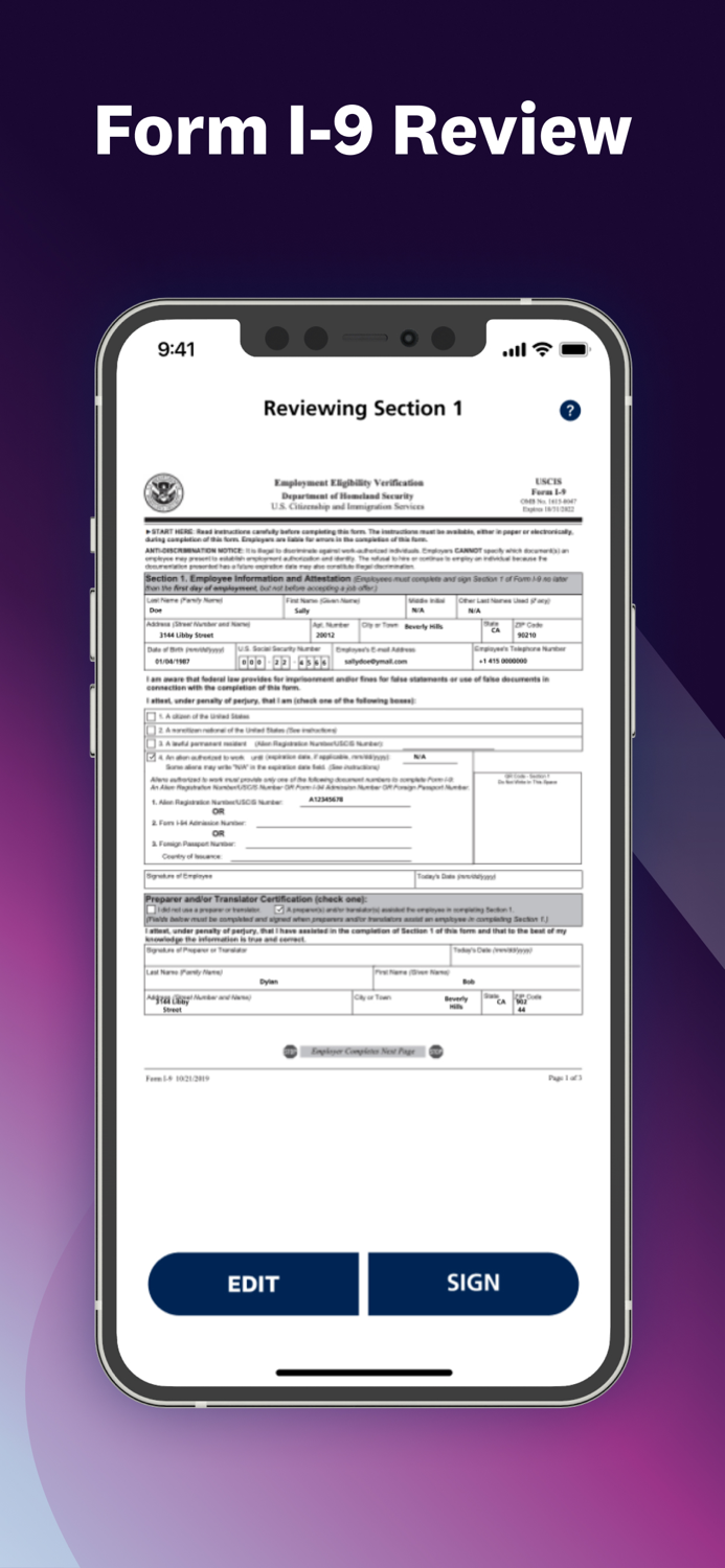I-9 Employment Eligibility