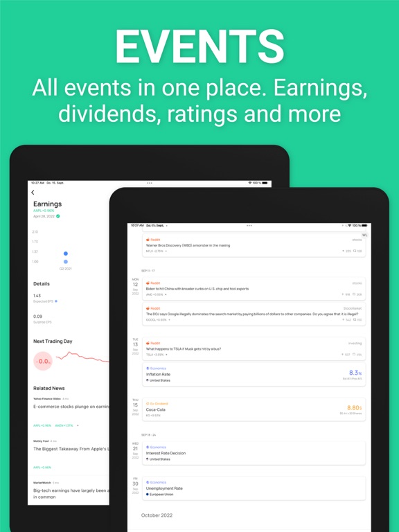 Stock Events Portfolio Tracker iPad screenshot 5 - Finance app