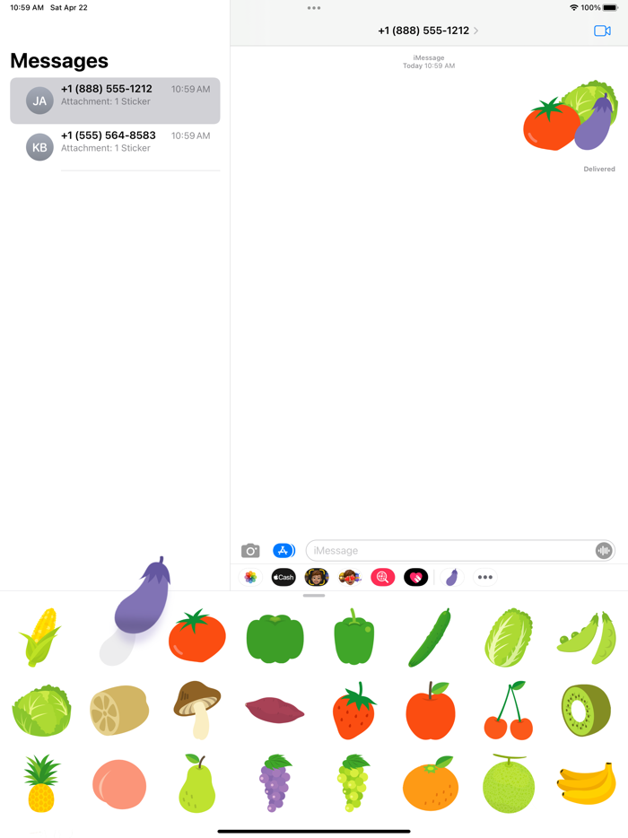 Cute vegetables and fruits