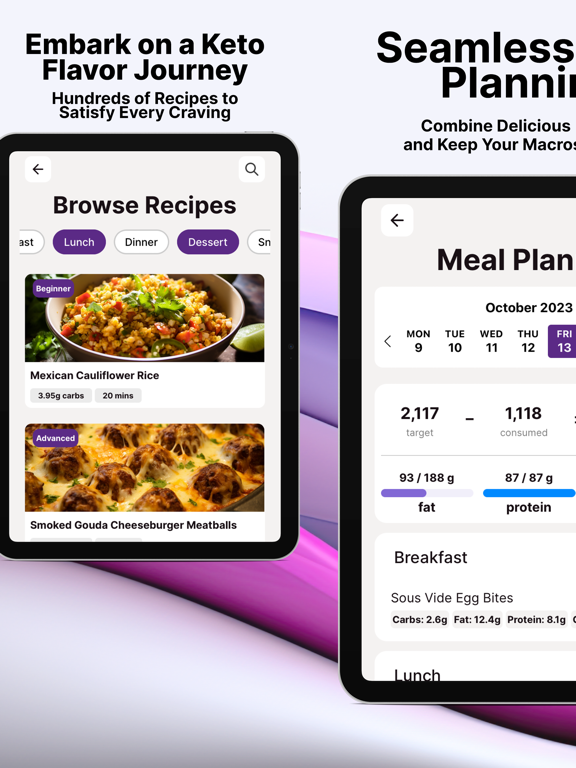 Lazy Keto Diet Meal Planner iPad screenshot 2 - Health & Fitness app