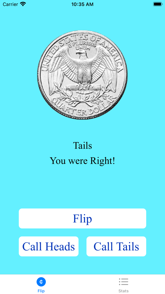 #2. Coin Flip with Stats (iOS) 게시자: Earl Gaspard