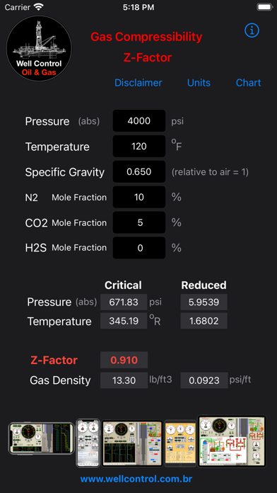 Gas Compressibility Factor Z Screenshot
