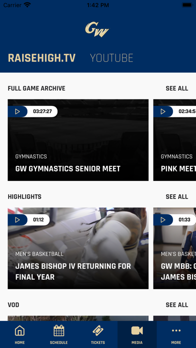 GW Athletics Screenshot