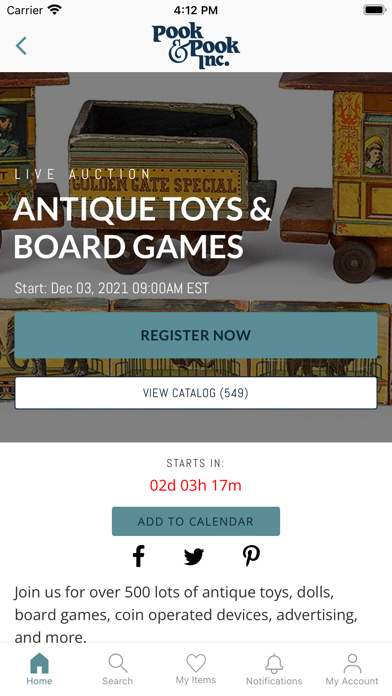 Pook & Pook Auction Screenshot