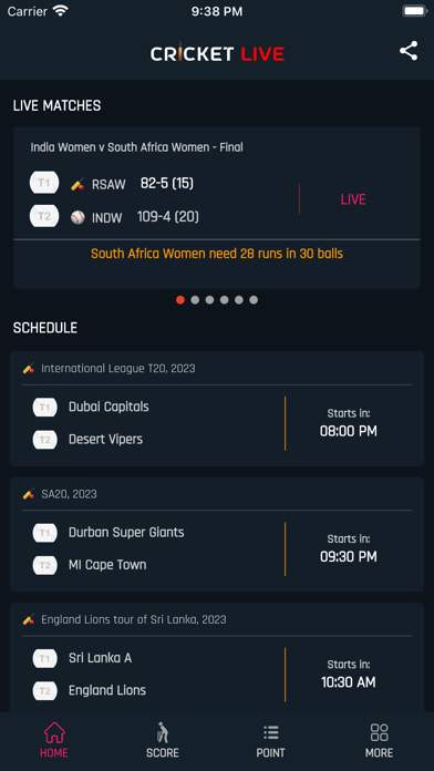 Cricket Live - Sports TV Screenshot