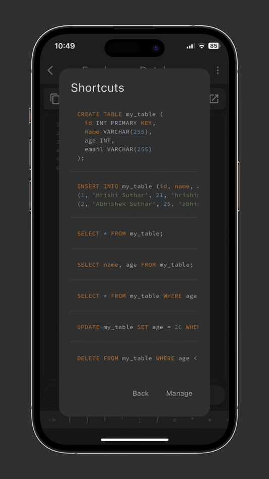 #3. SQL Playground(Pro) (iOS) By: Hrishi Suthar