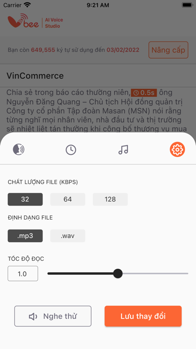 Vbee Text To Speech Screenshot