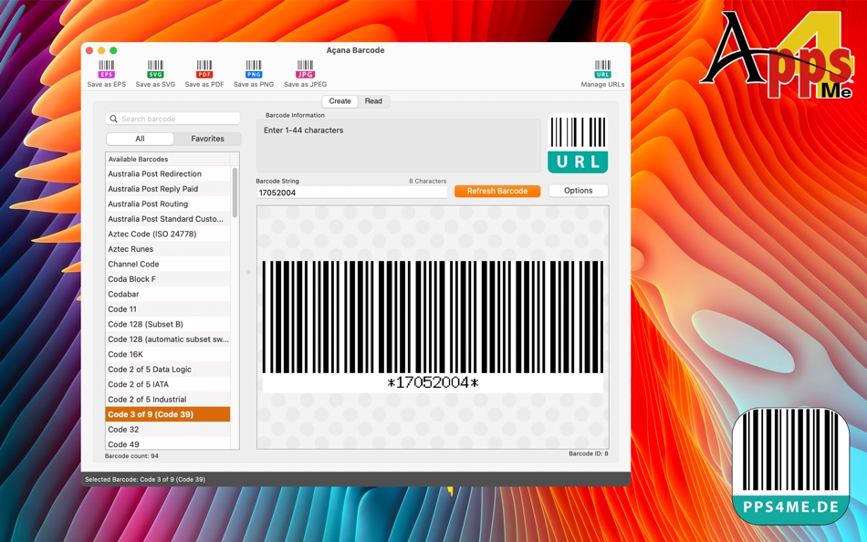 #1. Acana Barcode (macOS) 由: @pps4Me