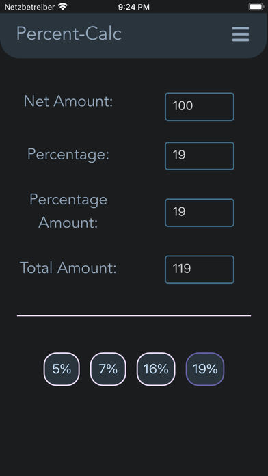 Percent Calculator - % Screenshot