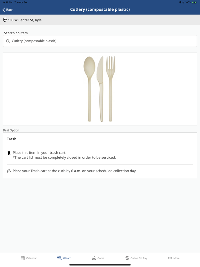 Texas Disposal Waste Wizard