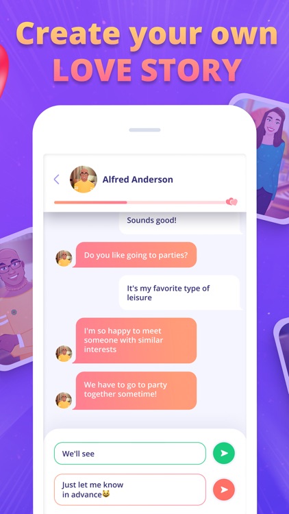 Emula: Love Story Games. Chat screenshot-3