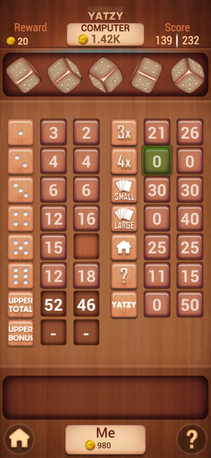 Yatzy Classic Dice Board Game