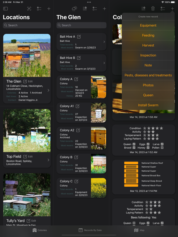 Bee Squared Beekeeping iPad screenshot 7 - Utilities app