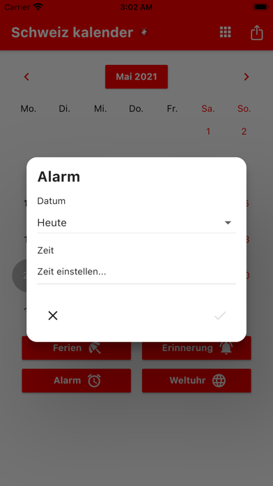 Schweiz Kalender 2024 Screenshot