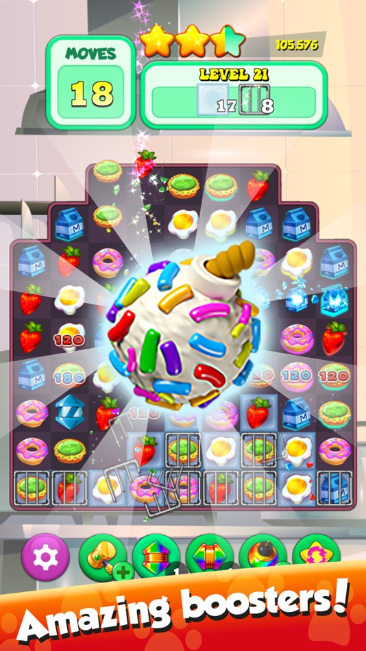 #5. Greedy Cat Match 3 (iOS) 由: One Up Games Studio