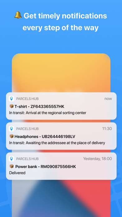Package tracker: Parcels Hub Screenshot