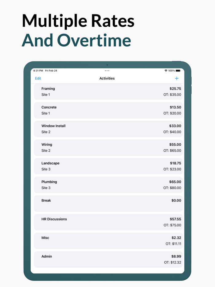 Timesheet and Activity Log