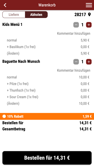 Yummy Pizza Lieferservice Screenshot