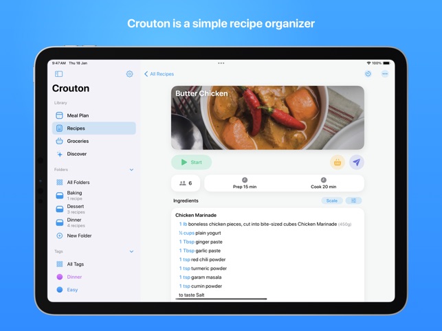 Программа Crouton: Recipe Manager для рецептов и списка продуктов